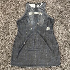 True Religion Blue Denim Sleeveless Dress